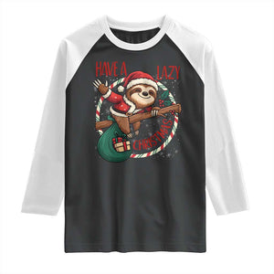 Have A Lazy Christmas Raglan Shirt Cute Xmas Sloth TS12 Black White Print Your Wear