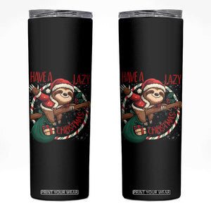 Have A Lazy Christmas Skinny Tumbler Cute Xmas Sloth TS12 Black Print Your Wear
