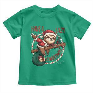 Have A Lazy Christmas Toddler T Shirt Cute Xmas Sloth TS12 Irish Green Print Your Wear