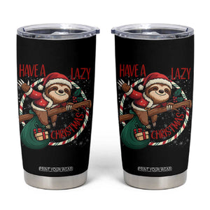 Have A Lazy Christmas Tumbler Cup Cute Xmas Sloth TS12 Black Print Your Wear