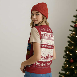 Starry Night Desert Monument Valley V-Neck Knit Sweater Vest Hogan Home Oil Painting Graphic