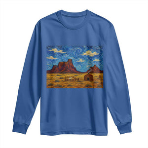 Starry Night Desert Monument Valley Long Sleeve Shirt Hogan Home Oil Painting Graphic