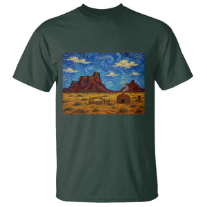 Starry Night Desert Monument Valley T Shirt Hogan Home Oil Painting Graphic