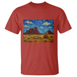 Starry Night Desert Monument Valley T Shirt Hogan Home Oil Painting Graphic