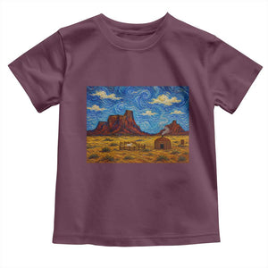 Starry Night Desert Monument Valley Toddler T Shirt Hogan Home Oil Painting Graphic