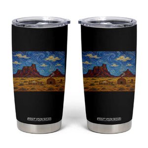 Starry Night Desert Monument Valley Tumbler Cup Hogan Home Oil Painting Graphic