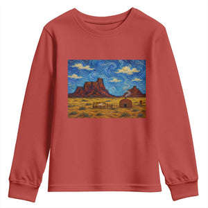 Starry Night Desert Monument Valley Youth Sweatshirt Hogan Home Oil Painting Graphic