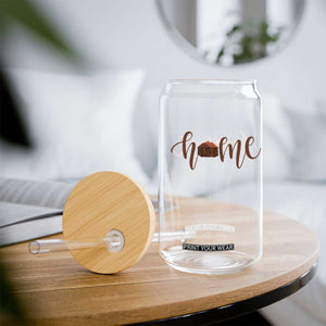 Rustic Hogan Home Typography Glass Can Native American Heritage Pride