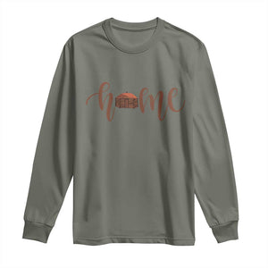 Rustic Hogan Home Typography Long Sleeve Shirt Native American Heritage Pride