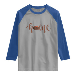 Rustic Hogan Home Typography Raglan Shirt Native American Heritage Pride