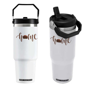 Rustic Hogan Home Typography Flip Straw Tumbler Native American Heritage Pride