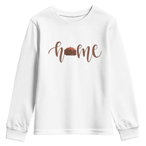 Rustic Hogan Home Typography Youth Sweatshirt Native American Heritage Pride