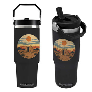 Vintage Monument Valley Landscape Flip Straw Tumbler Desert Hogan Home Art