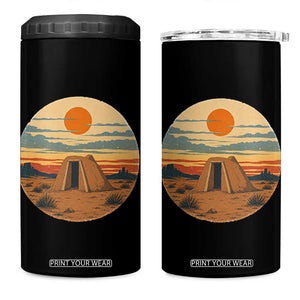 Vintage Monument Valley Landscape 4 in 1 Can Cooler Tumbler Desert Hogan Home Art
