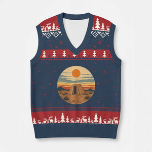 Vintage Monument Valley Landscape V-Neck Knit Sweater Vest Desert Hogan Home Art