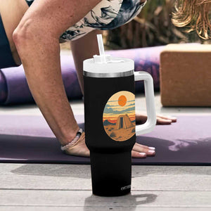 Vintage Monument Valley Landscape Tumbler With Handle Desert Hogan Home Art