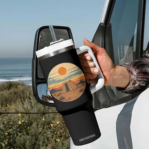 Vintage Monument Valley Landscape Tumbler With Handle Desert Hogan Home Art
