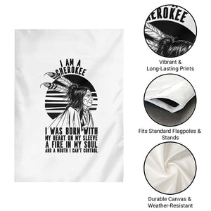 Native American Heritage Pride Gift Garden Flag I Am A Cherokee Born With Heart On My Sleeve