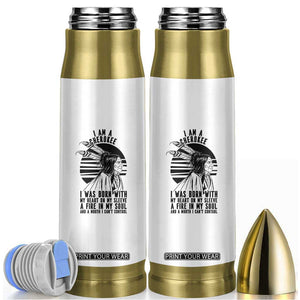 Native American Heritage Pride Gift Bullet Tumbler I Am A Cherokee Born With Heart On My Sleeve