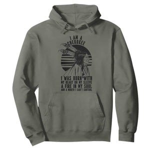 Native American Heritage Pride Gift Hoodie I Am A Cherokee Born With Heart On My Sleeve