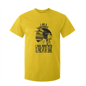 Native American Heritage Pride Gift T Shirt For Kid I Am A Cherokee Born With Heart On My Sleeve