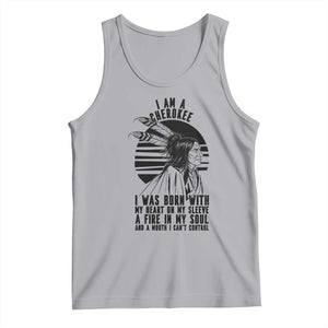 Native American Heritage Pride Gift Tank Top I Am A Cherokee Born With Heart On My Sleeve