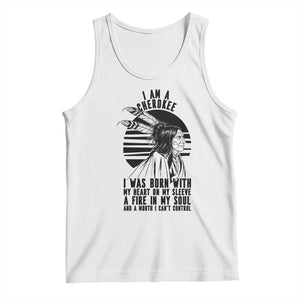 Native American Heritage Pride Gift Tank Top I Am A Cherokee Born With Heart On My Sleeve