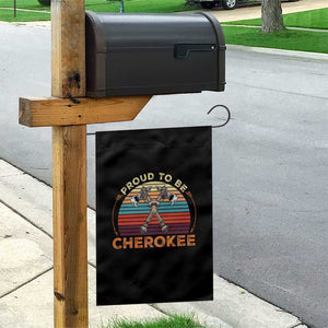 Cherokee Heritage Pride Garden Flag Vintage Sunset Tomahawk Native American Graphic