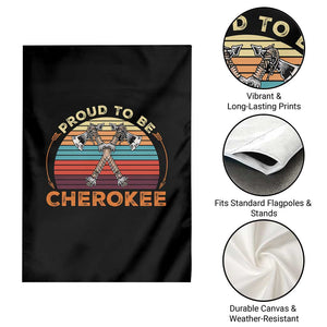 Cherokee Heritage Pride Garden Flag Vintage Sunset Tomahawk Native American Graphic