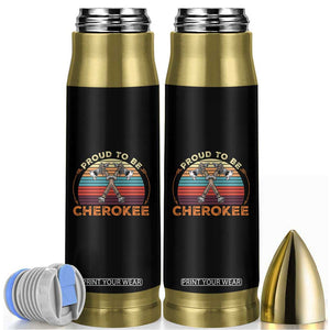Cherokee Heritage Pride Bullet Tumbler Vintage Sunset Tomahawk Native American Graphic