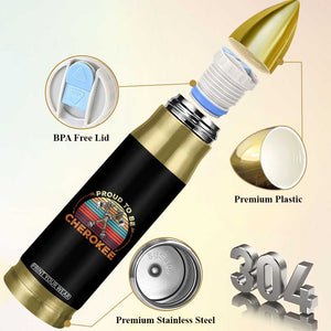 Cherokee Heritage Pride Bullet Tumbler Vintage Sunset Tomahawk Native American Graphic