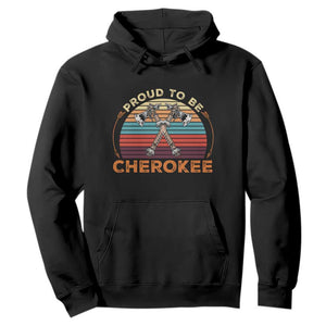Cherokee Heritage Pride Hoodie Vintage Sunset Tomahawk Native American Graphic