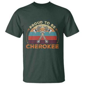 Cherokee Heritage Pride T Shirt Vintage Sunset Tomahawk Native American Graphic