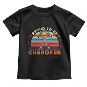 Cherokee Heritage Pride Toddler T Shirt Vintage Sunset Tomahawk Native American Graphic