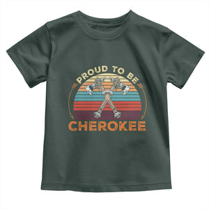 Cherokee Heritage Pride Toddler T Shirt Vintage Sunset Tomahawk Native American Graphic