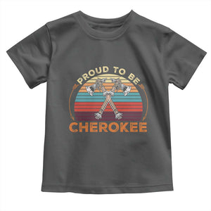 Cherokee Heritage Pride Toddler T Shirt Vintage Sunset Tomahawk Native American Graphic