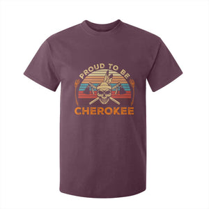 Cherokee Heritage Pride T Shirt For Kid Vintage Native American Warrior Skull