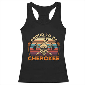 Cherokee Heritage Pride Racerback Tank Top Vintage Native American Warrior Skull