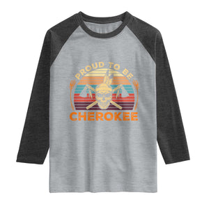 Cherokee Heritage Pride Raglan Shirt Vintage Native American Warrior Skull