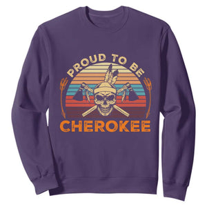 Cherokee Heritage Pride Sweatshirt Vintage Native American Warrior Skull
