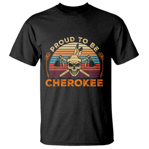 Cherokee Heritage Pride T Shirt Vintage Native American Warrior Skull