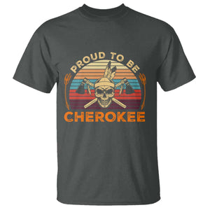 Cherokee Heritage Pride T Shirt Vintage Native American Warrior Skull