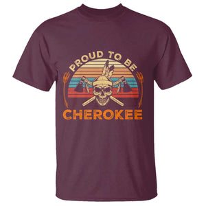Cherokee Heritage Pride T Shirt Vintage Native American Warrior Skull