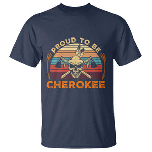 Cherokee Heritage Pride T Shirt Vintage Native American Warrior Skull