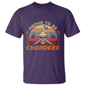Cherokee Heritage Pride T Shirt Vintage Native American Warrior Skull