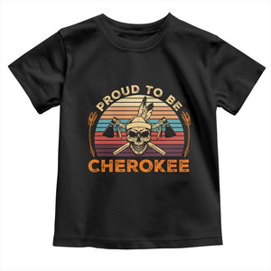 Cherokee Heritage Pride Toddler T Shirt Vintage Native American Warrior Skull