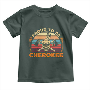 Cherokee Heritage Pride Toddler T Shirt Vintage Native American Warrior Skull