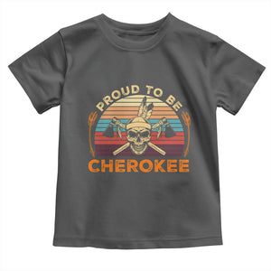 Cherokee Heritage Pride Toddler T Shirt Vintage Native American Warrior Skull
