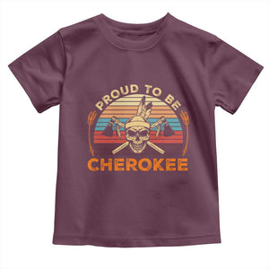 Cherokee Heritage Pride Toddler T Shirt Vintage Native American Warrior Skull