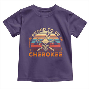 Cherokee Heritage Pride Toddler T Shirt Vintage Native American Warrior Skull